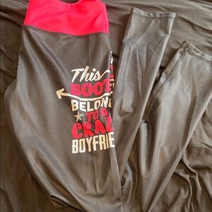 Kids Black and Red Graphic Leggings